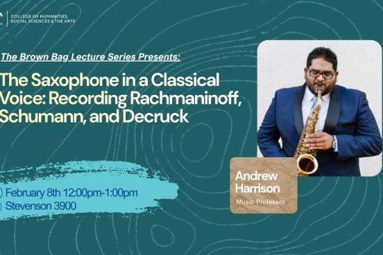 Flyer for Andrew Harrison's Brown Bag Lecture