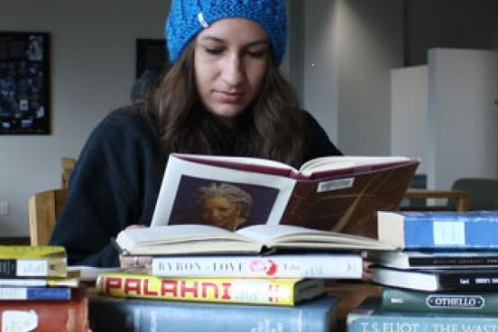 English student studying