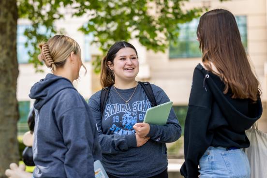 students interacting campus
