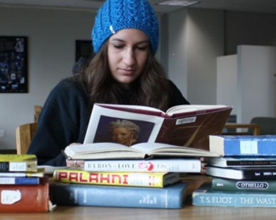 English student studying