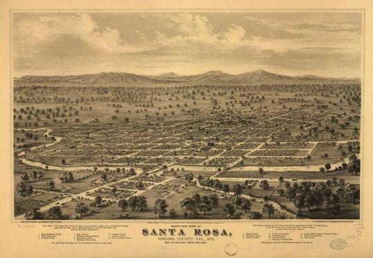 Antique map of Santa Rosa