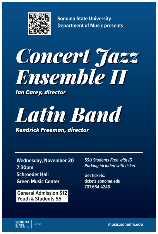 Poster for "Concert Jazz Ensemble & Latin Band"